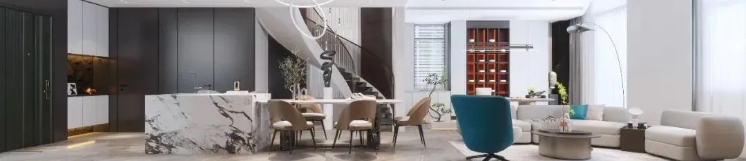 河与墅·王清玉设计·现代简约·200㎡中叠丨青马别墅空间设计-27