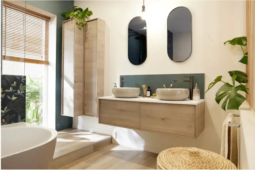 自然绿意,开放式浴室的完美设计-7