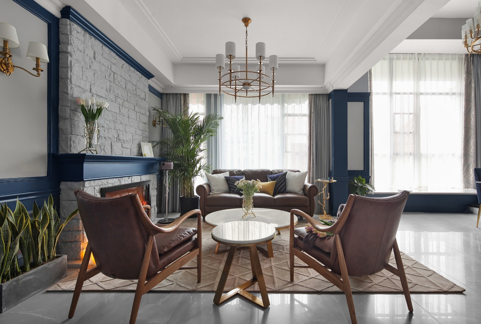 清羽设计 · 成都 178㎡优雅灰蓝家居,打造舒缓港湾氛围-14