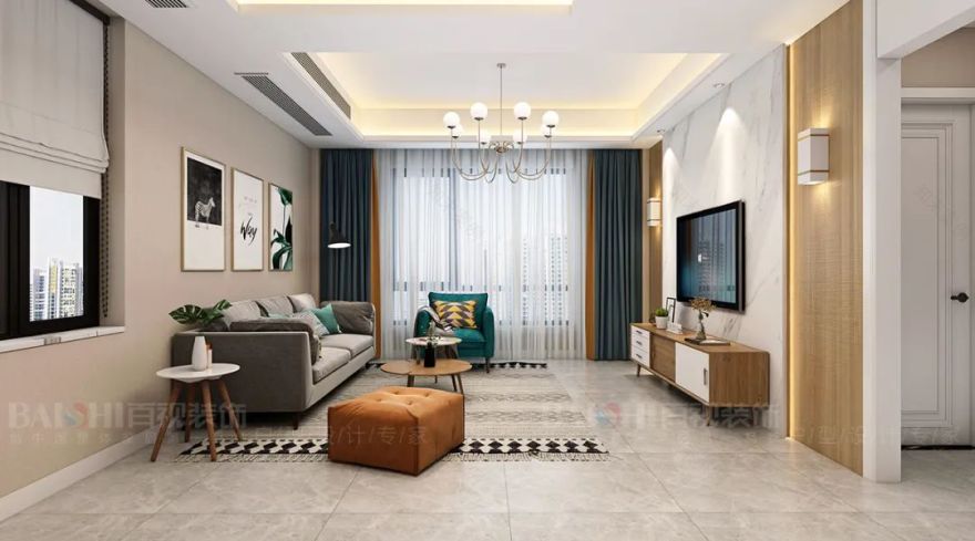 芜湖百视装饰·金域蓝湾北欧风设计案例-33