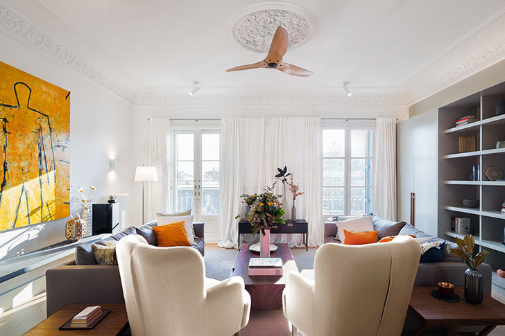 巴塞罗那 19 世纪古建筑中的明亮家园-7