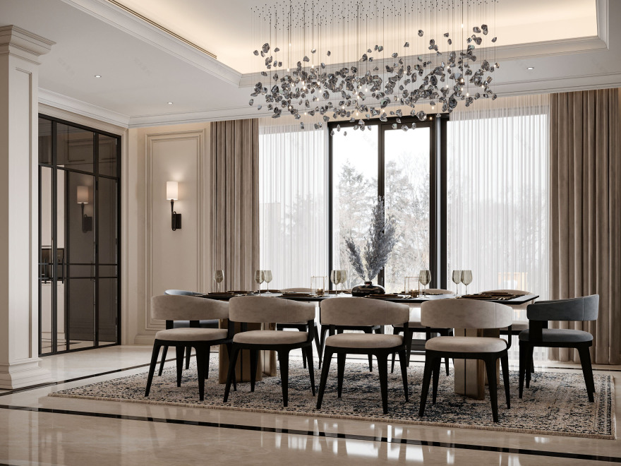 "Timeless Elegance: New Classic Style Simplex Villa"-33