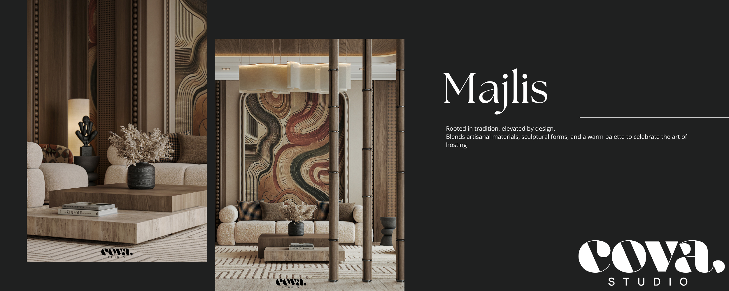 现代议事厅 

注： majlis常见意思为（穆斯林国家的）议事厅；会议室；接待室 ，这里结合语境，考虑Modern，直译为 现代议事厅若有特定场景，请补充更多信息 丨Cova Studio-0