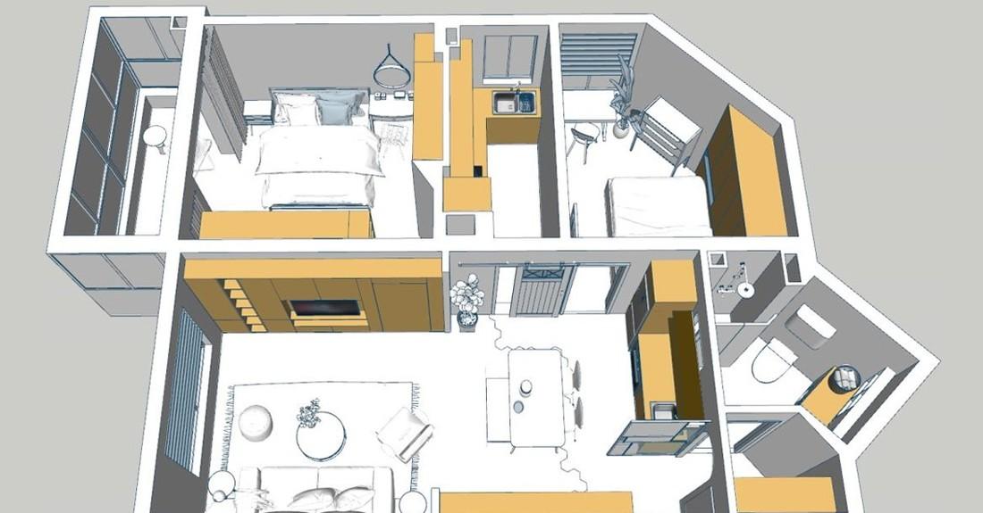 全能格局,珊瑚橘色点缀的玖雅平层设计-10