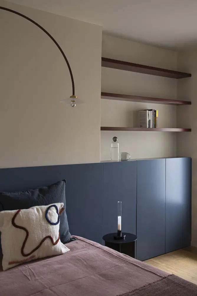 马德里绿色厨房与原始混凝土的时尚公寓设计-12