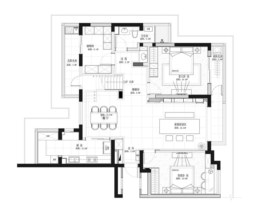 200m²复式现代，摒弃繁杂，简单既高级-8