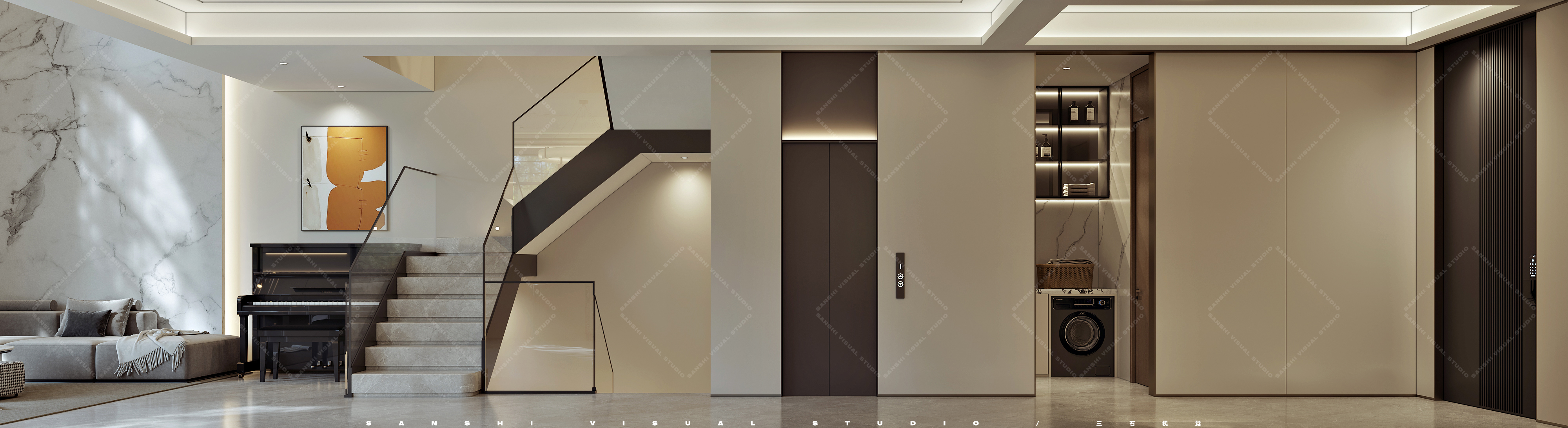 现代别墅效果图-9