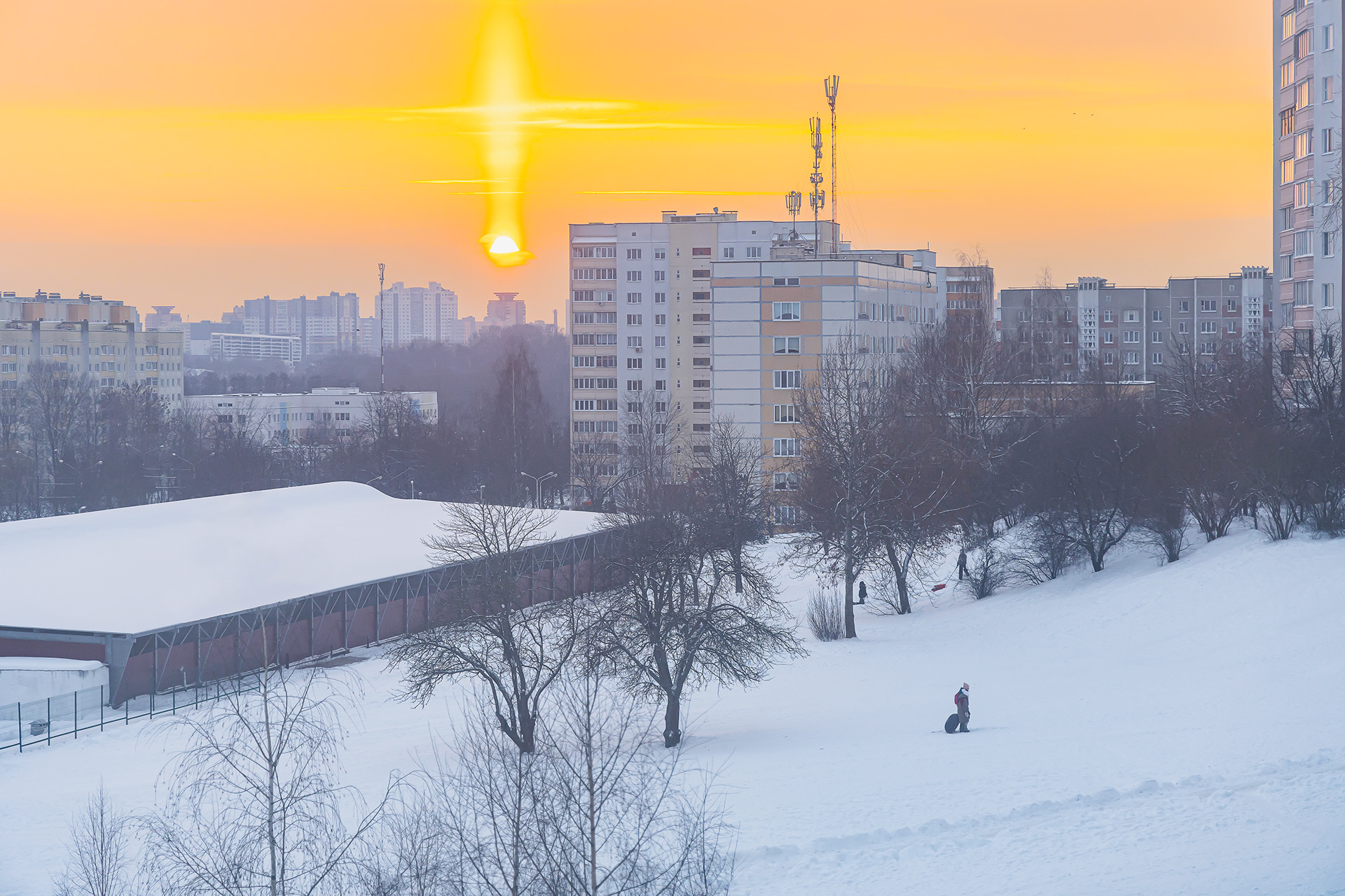 Зимой на горке. In winter on the hill.-7