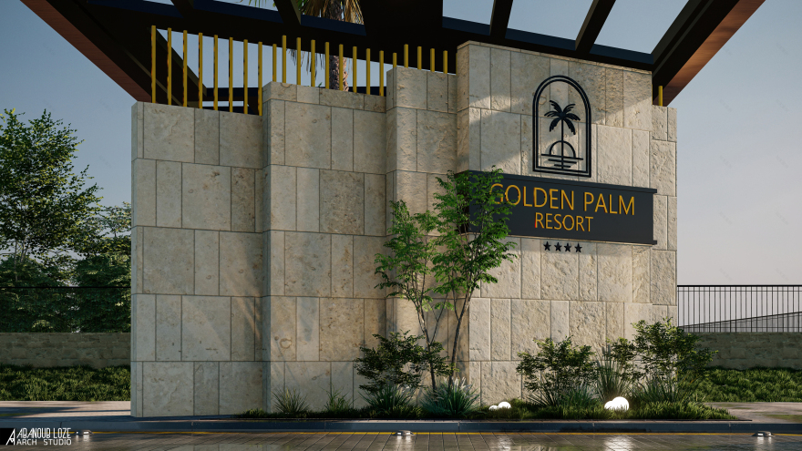 Golden Palm Resort Entrance - Architectural Design GATE-6