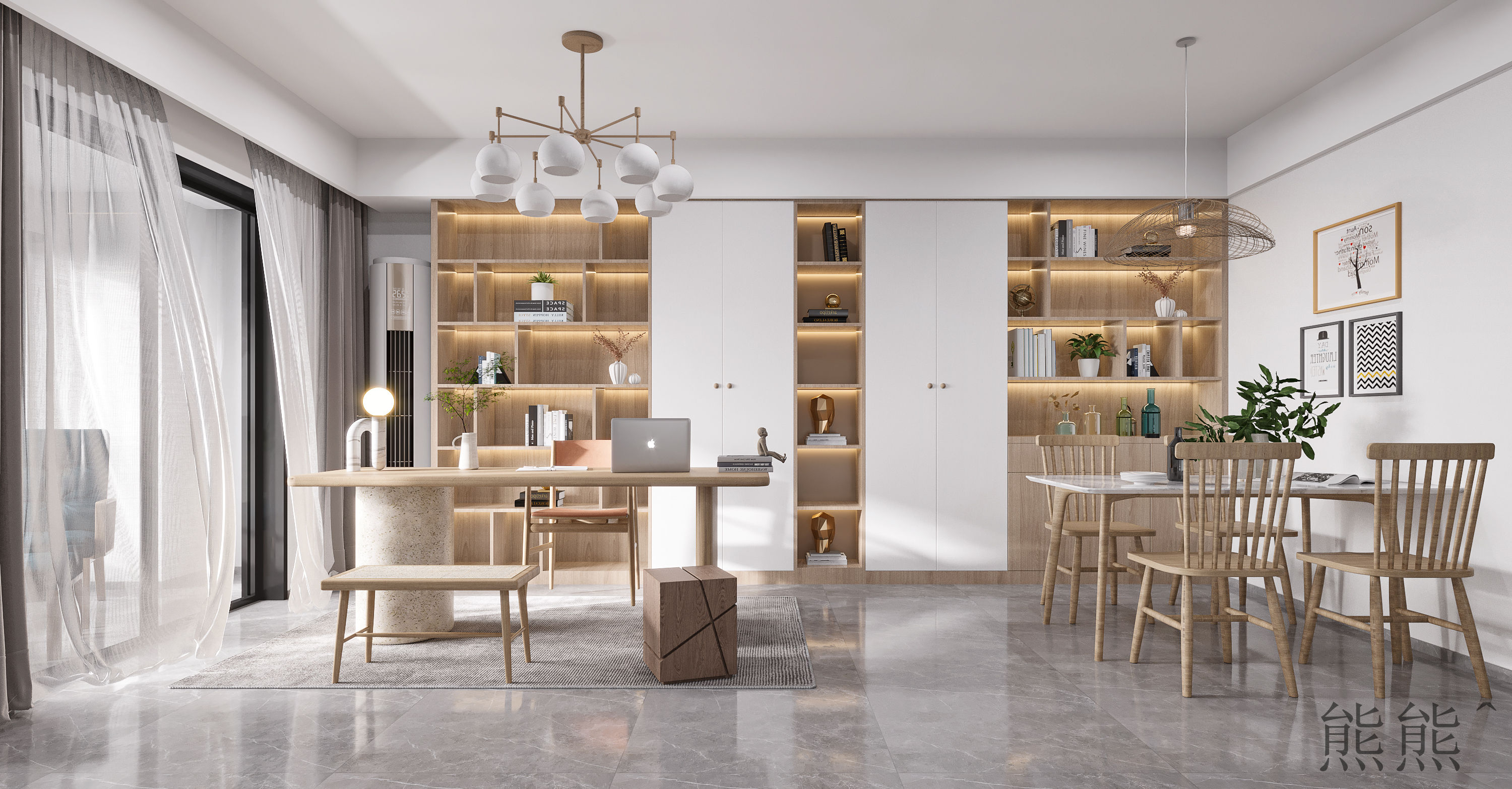 北欧原木风室内设计案例-5