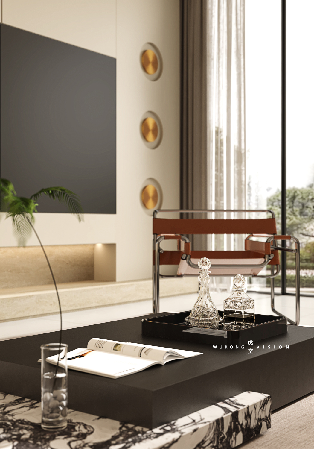 戊空效果图表现一现代极简奶油风格-8