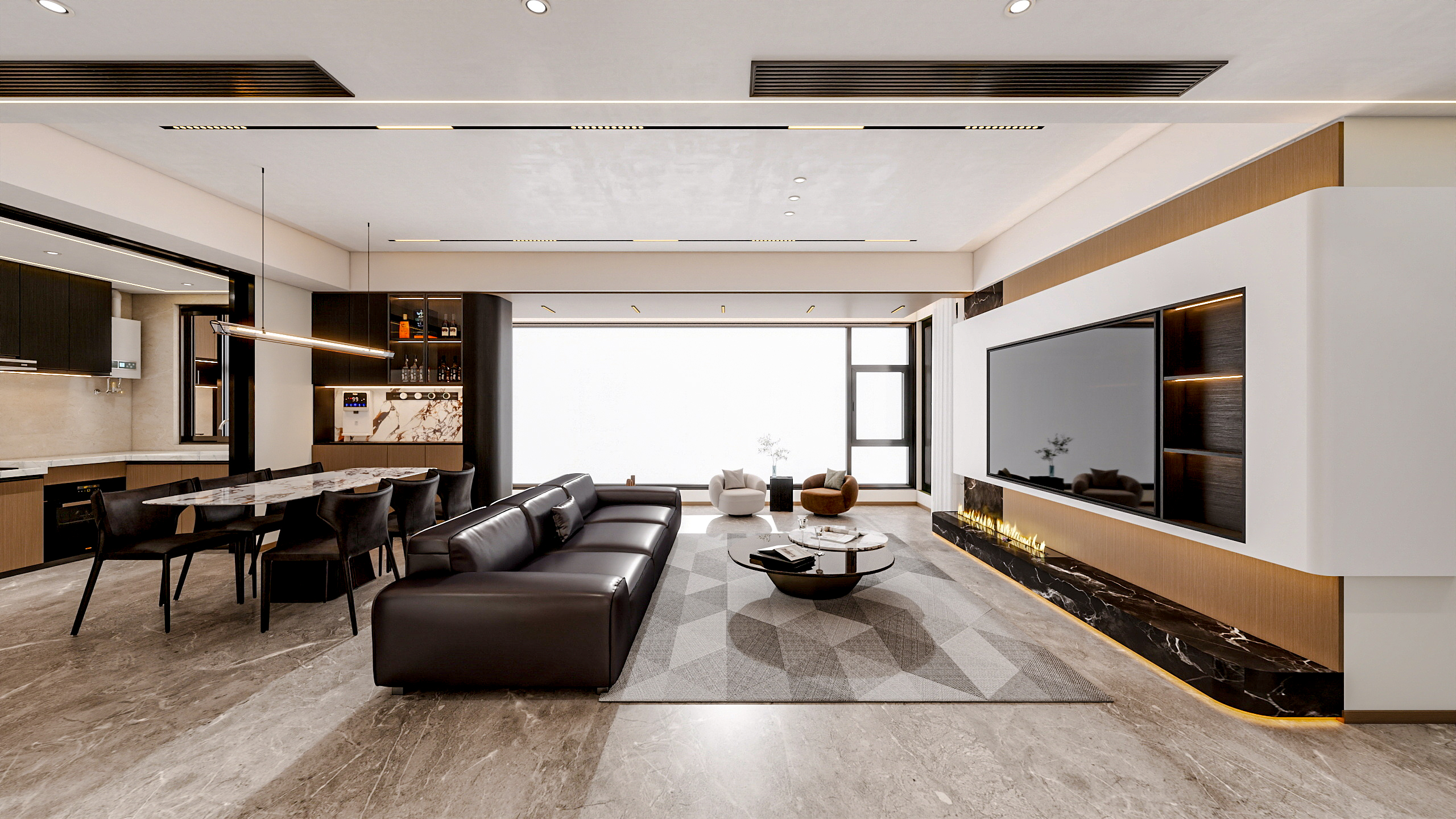 四川成都锦粼湖院二期（118平方意式极简三居室）-6