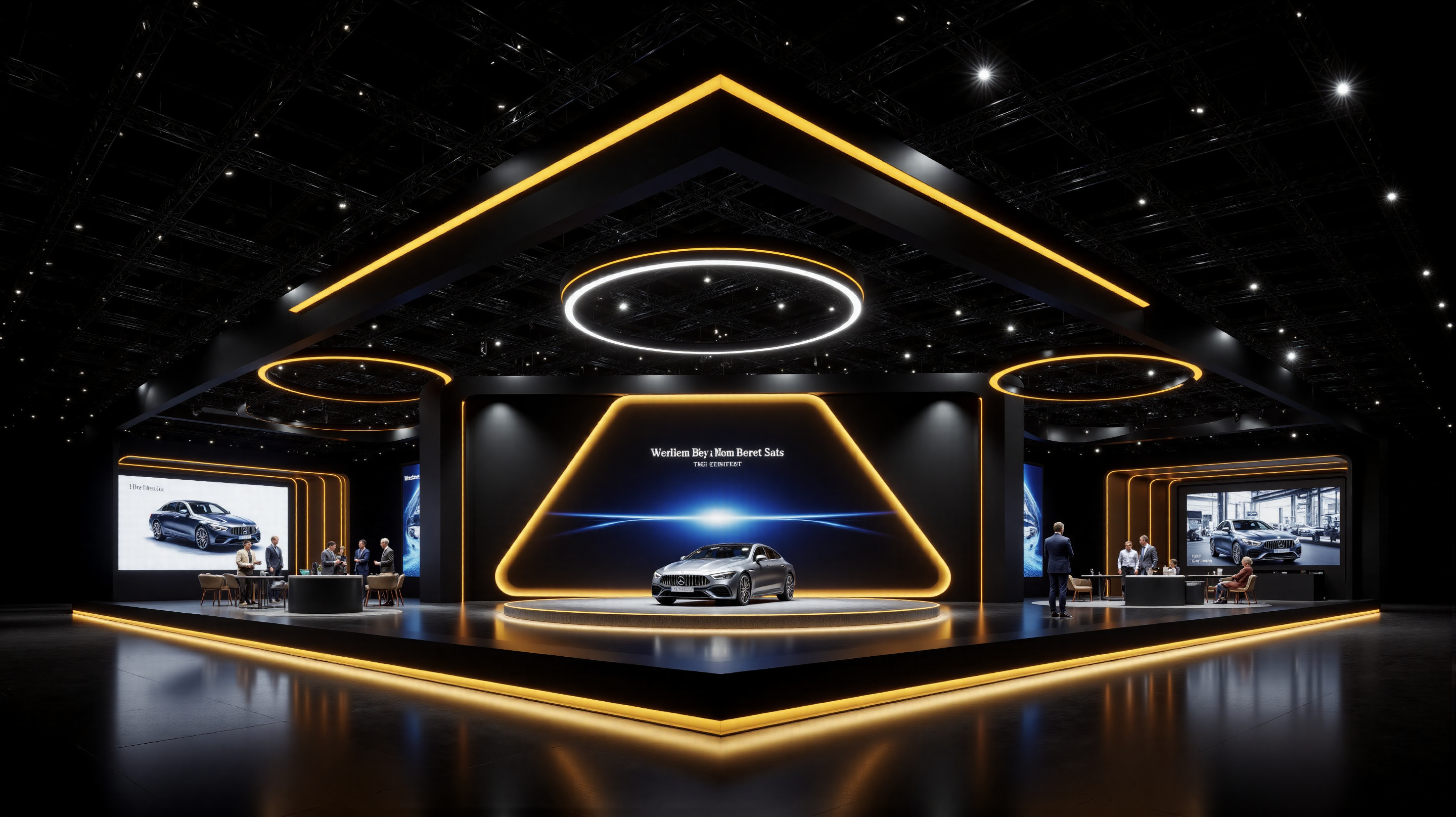 奔驰黑金汽车展台设计-8