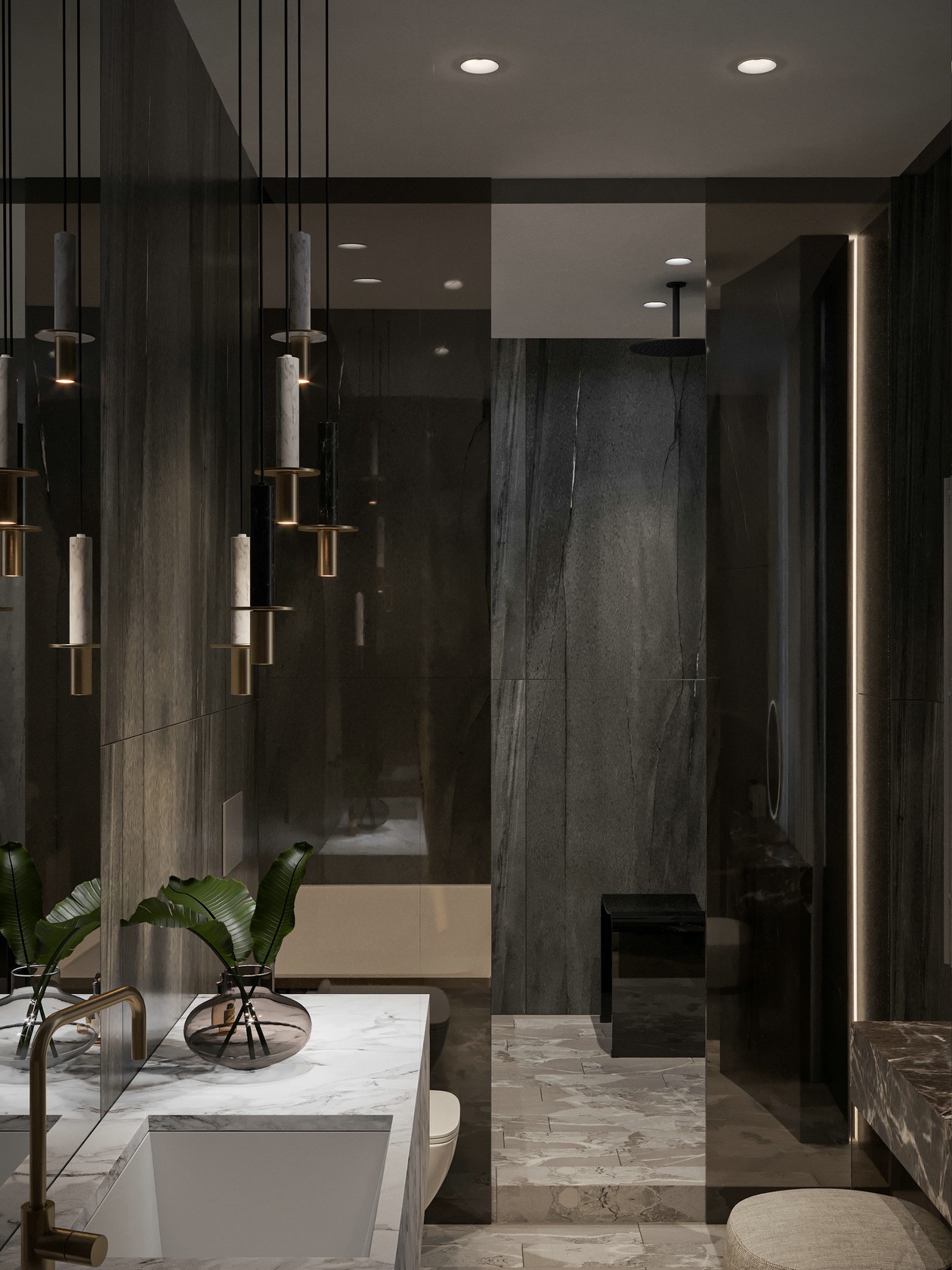 高级黑+砖红色 不同寻常的空间艺境-11