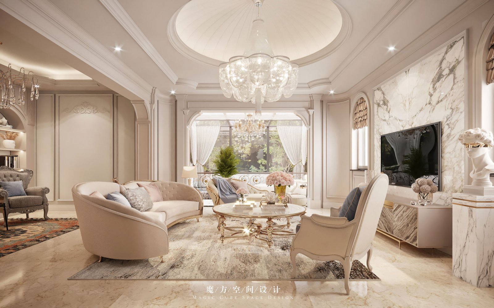 西安魔方空间 · 法式轻奢住宅设计丨中国西安丨魔方空间设计-12
