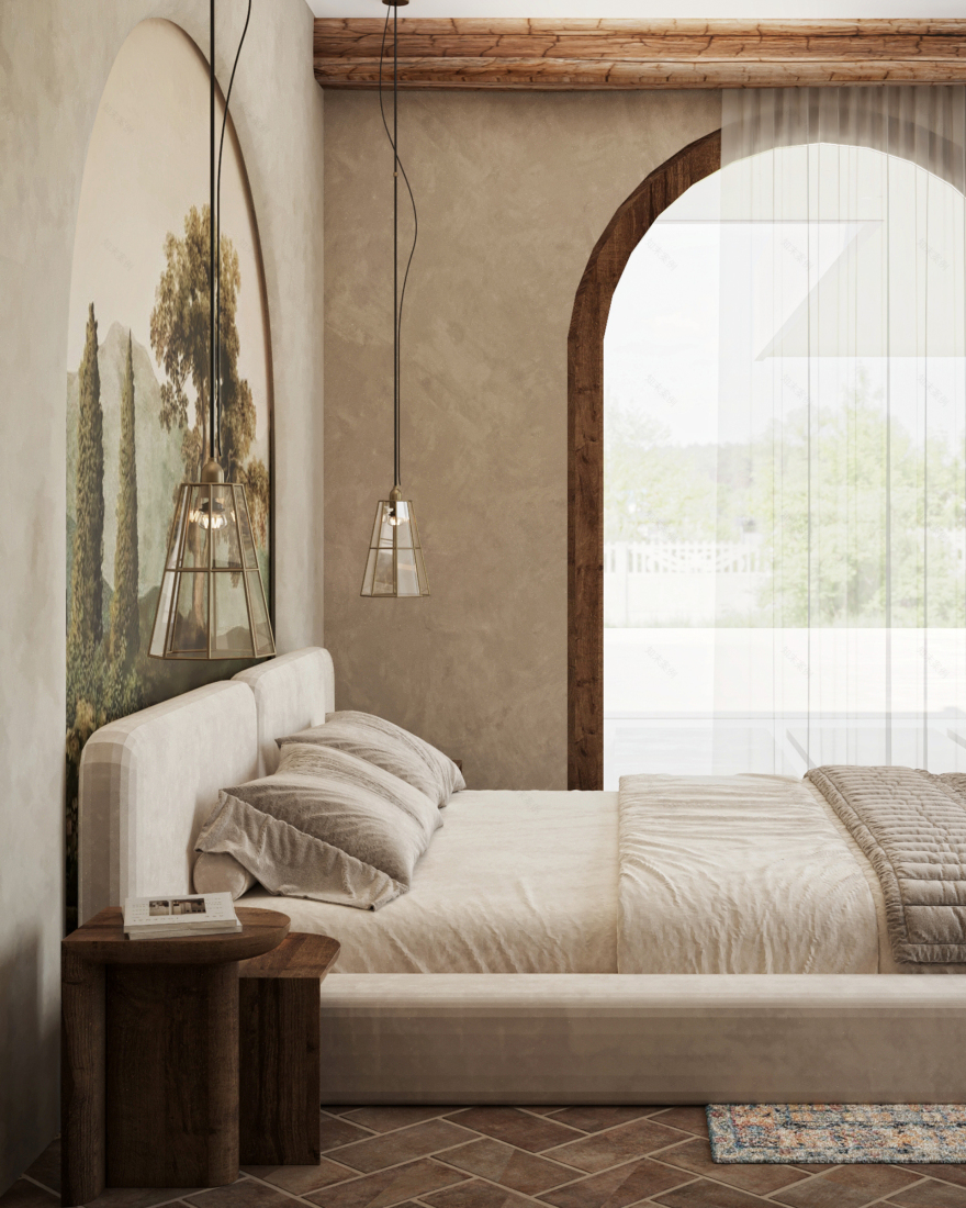 私人别墅卧室及步入式衣帽间设计-7