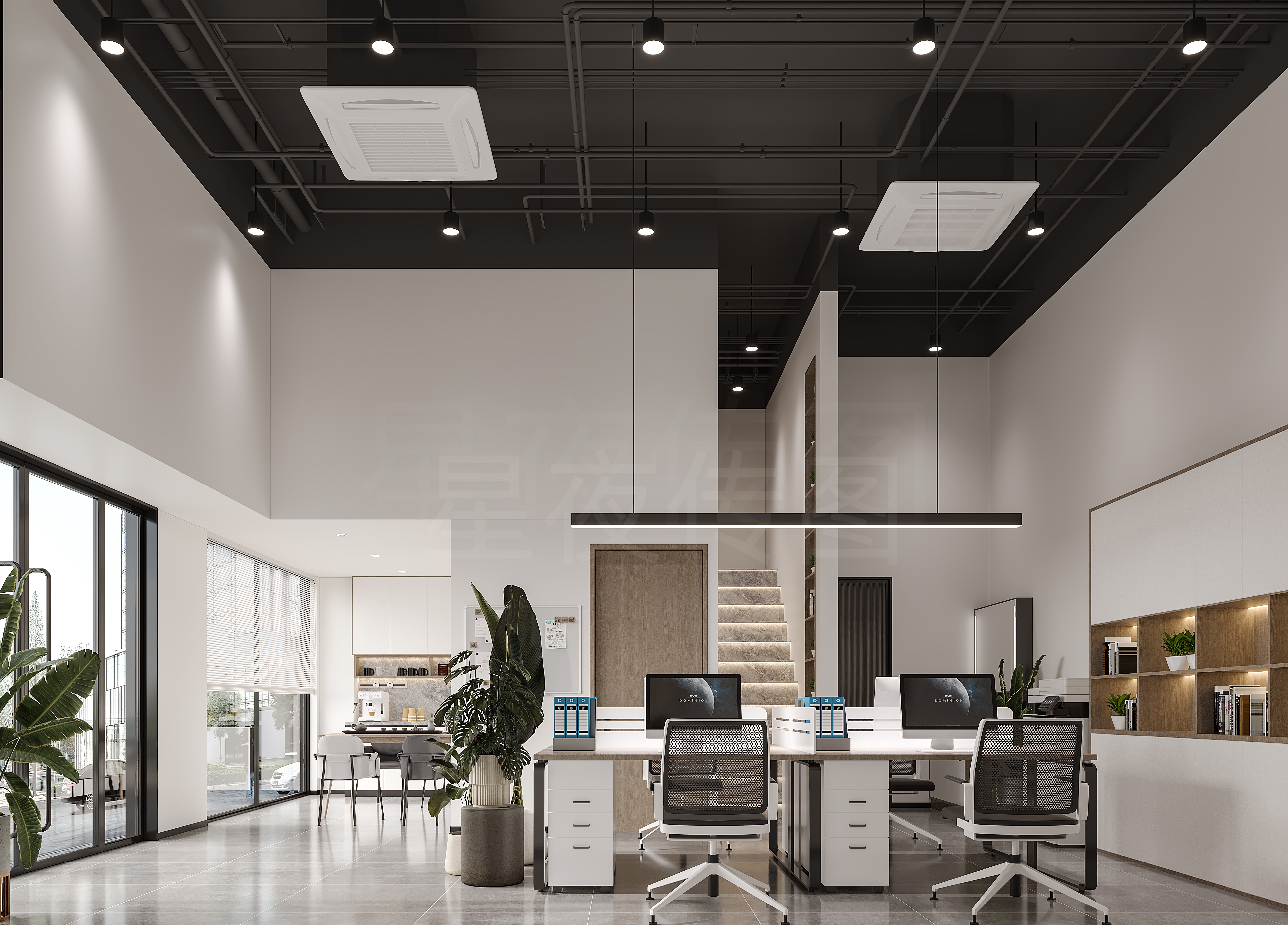 现代办公室 茶室 休息区  会客区-0