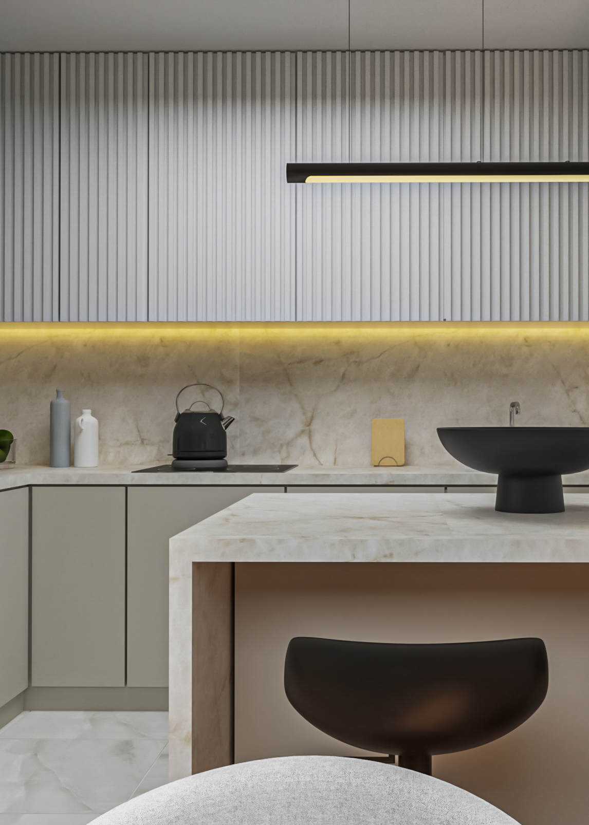 Living and Kitchen. Studio apartment-3