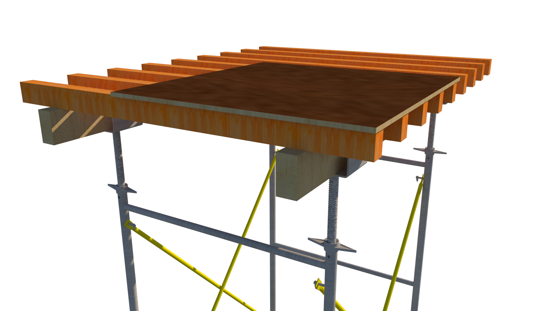 Falsework Acrow V-shore Frame and LVL Main & secondary-1