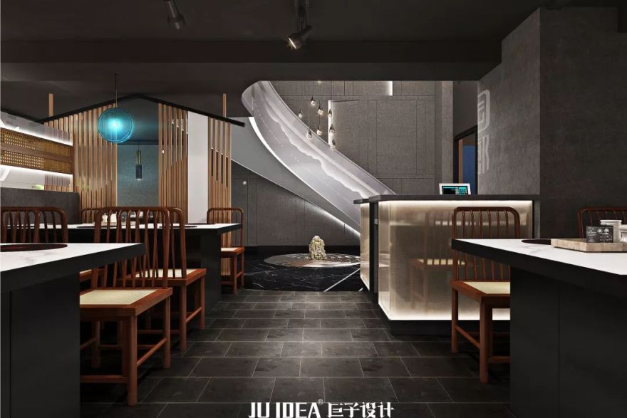 陶鄉富山店 | 现代山水意境的餐饮空间设计-29