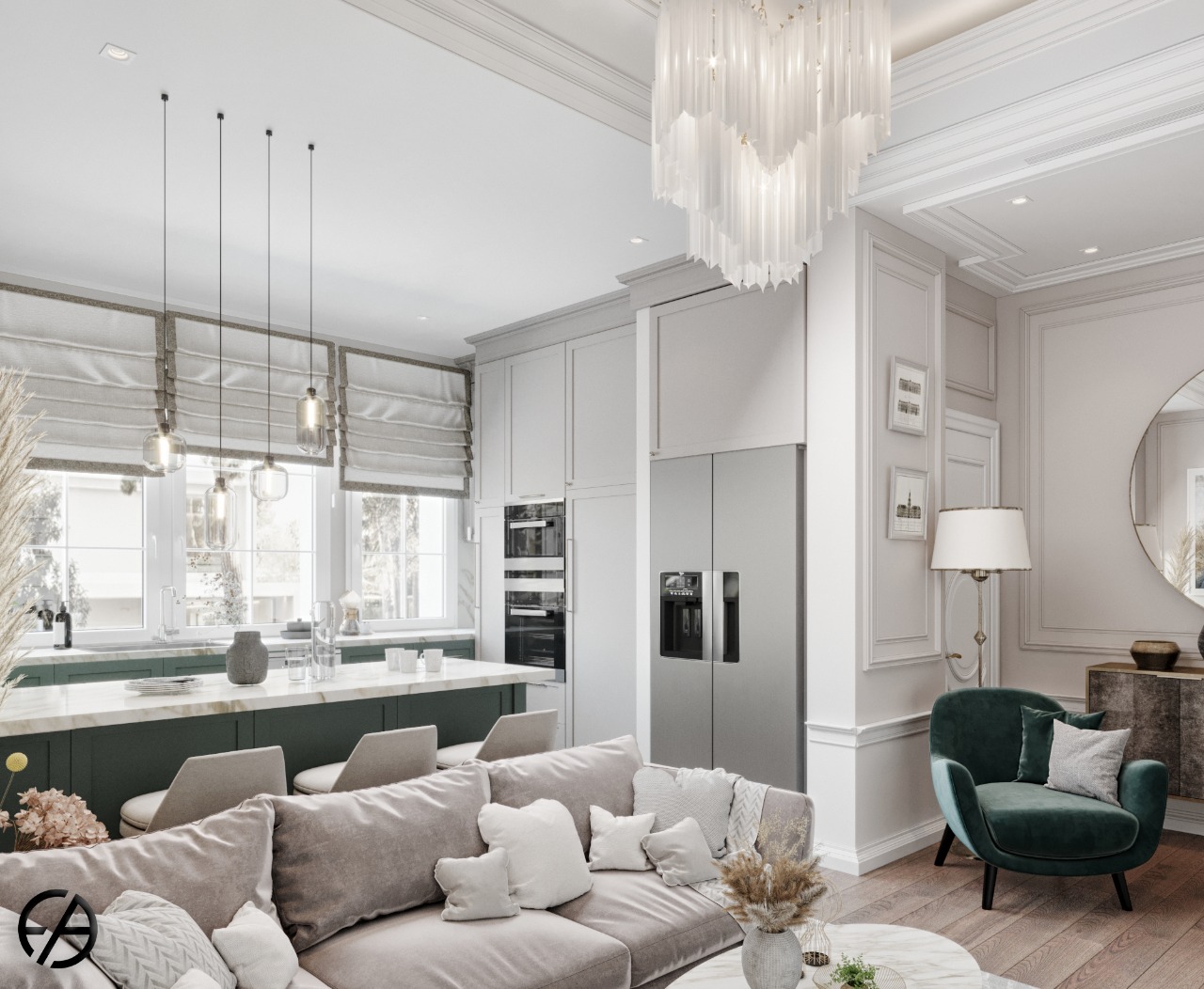 Living room with open kitchen ✨-3