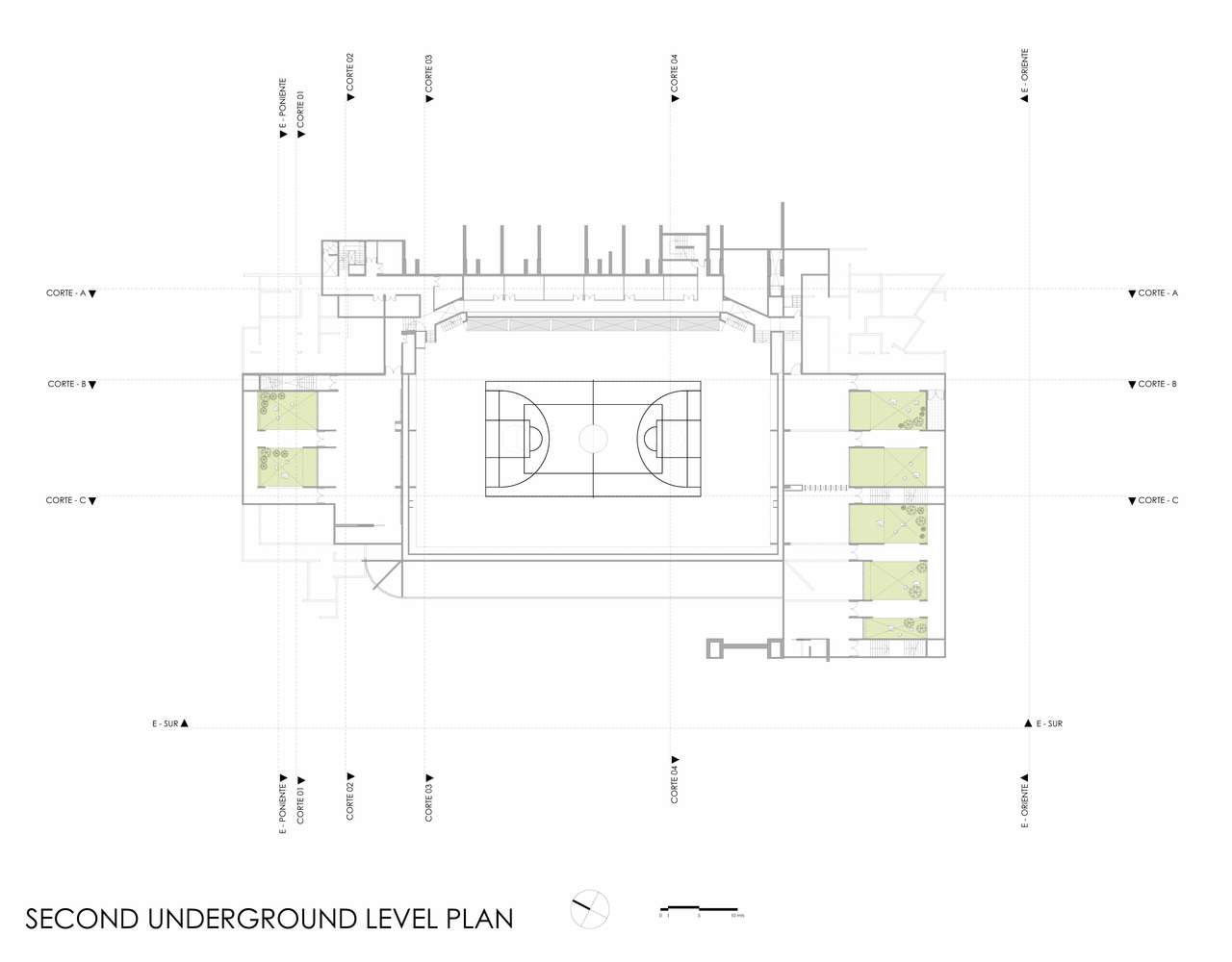 智利森林中的圣乔治学院体育馆-65