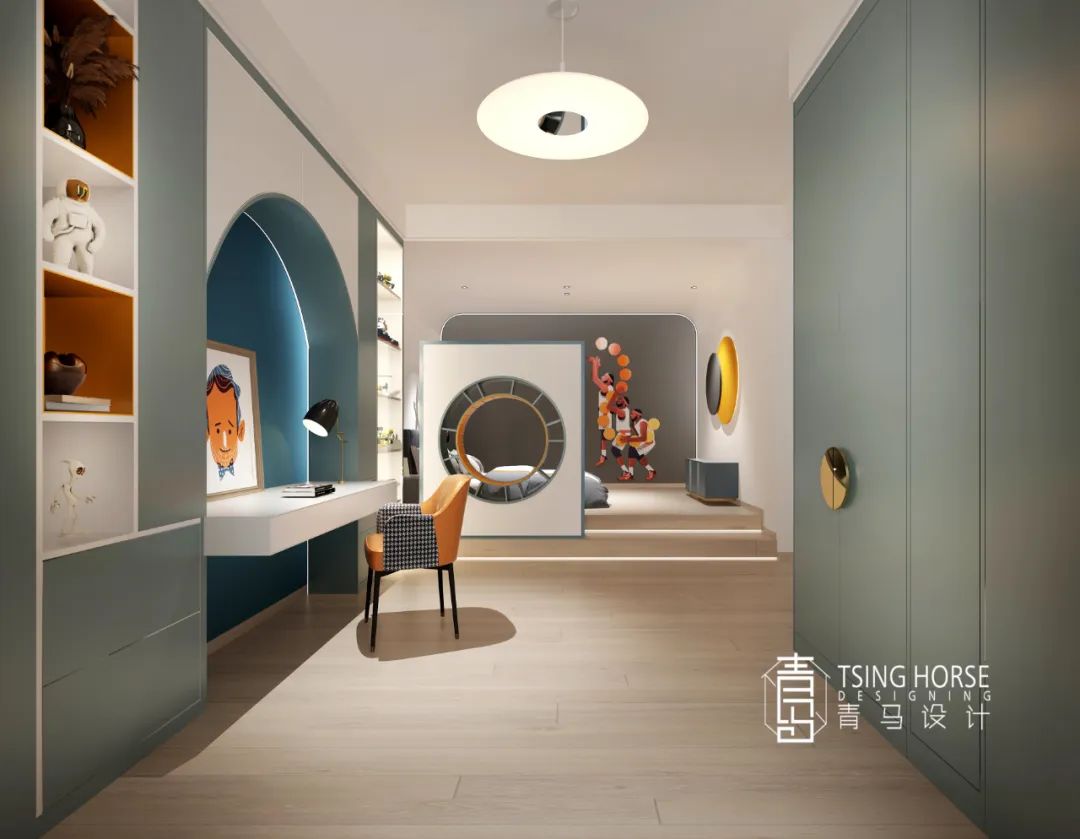 河与墅的现代家庭温馨居-61