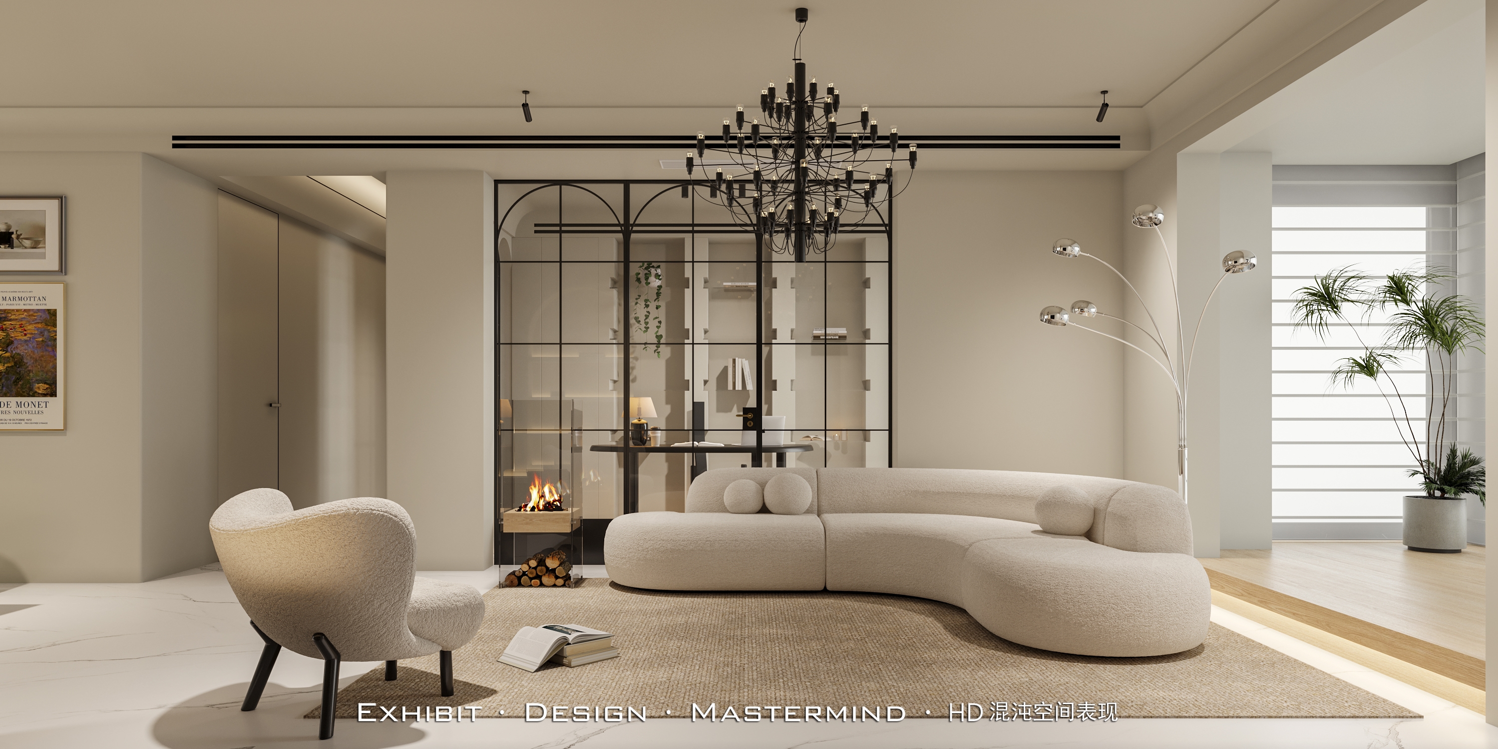 现代极简风 客餐厅效果 X 混沌空间表现-0