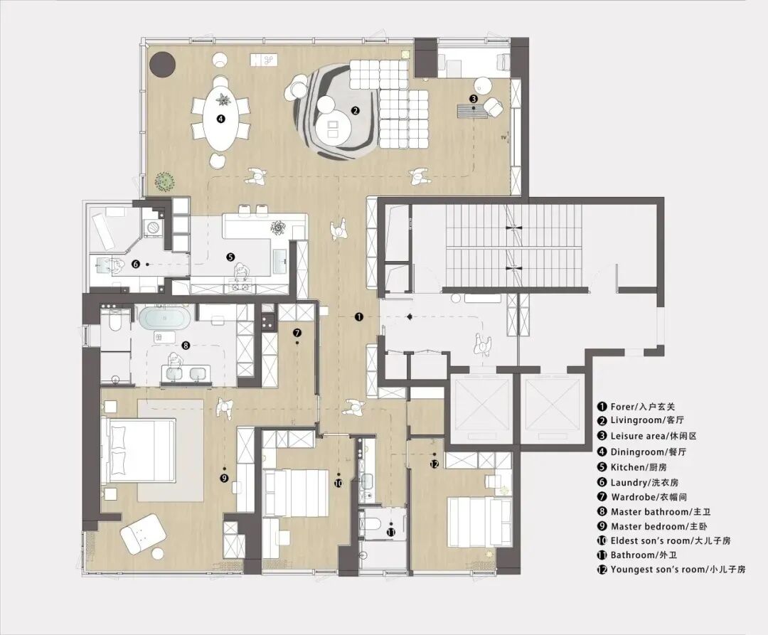 温州210㎡极简大平层私宅设计丨中国温州丨温州里外空间设计-4
