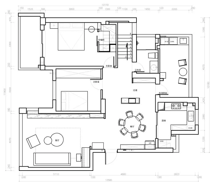 金地太阳城 200㎡现代跃层住宅丨支点环境艺术设计-64