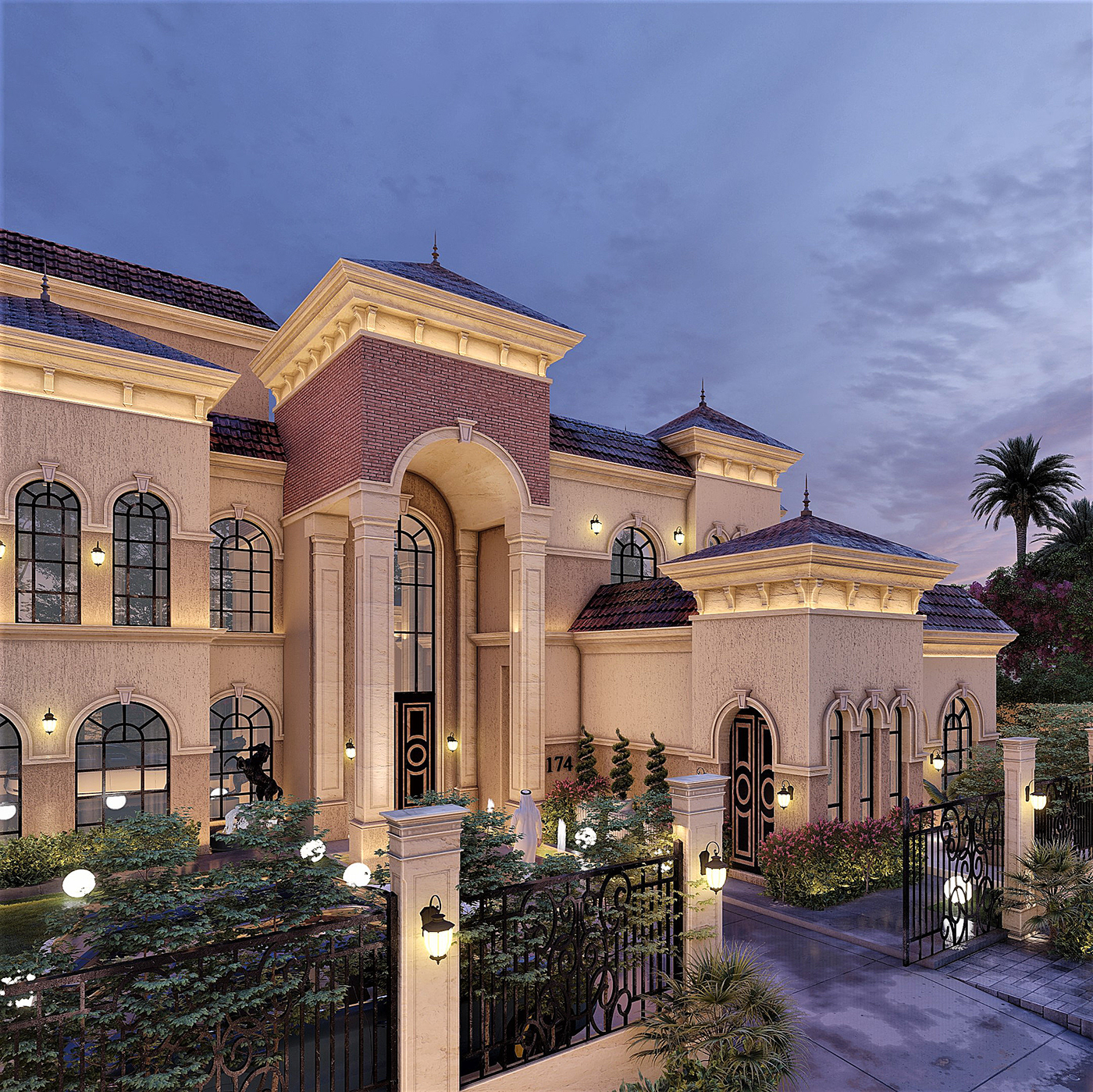 Anastasiya Gushchina丨别墅建筑丨Exterior & Landscape Design For H.Y.A.H Abu Dhabi ,UAE.-8