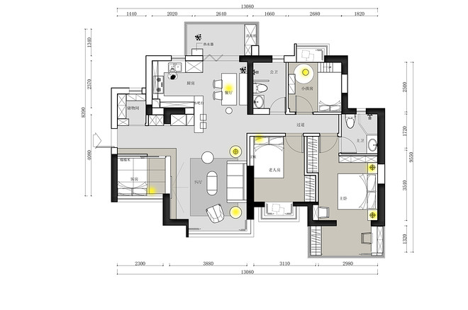 四居及以上110平米装修案例-10