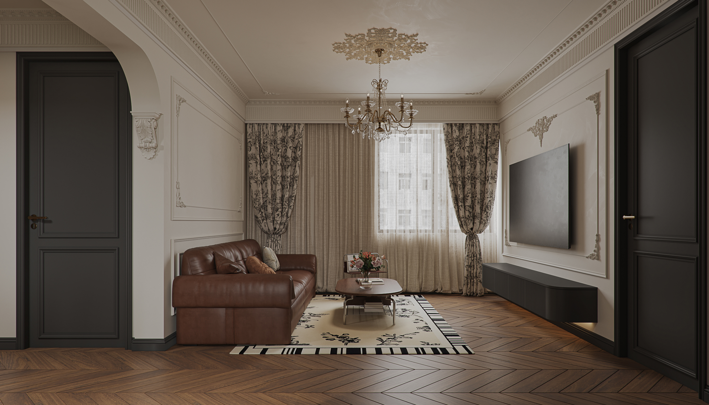 112㎡法式黑色复古风-3