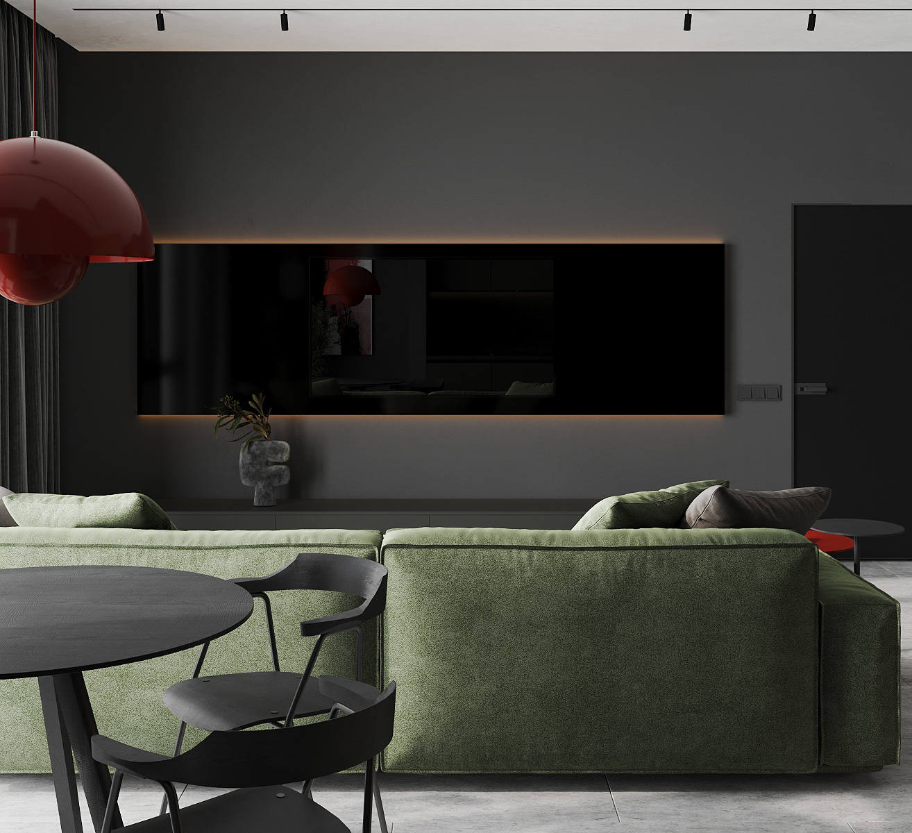 高级灰与墨绿的完美搭配-8