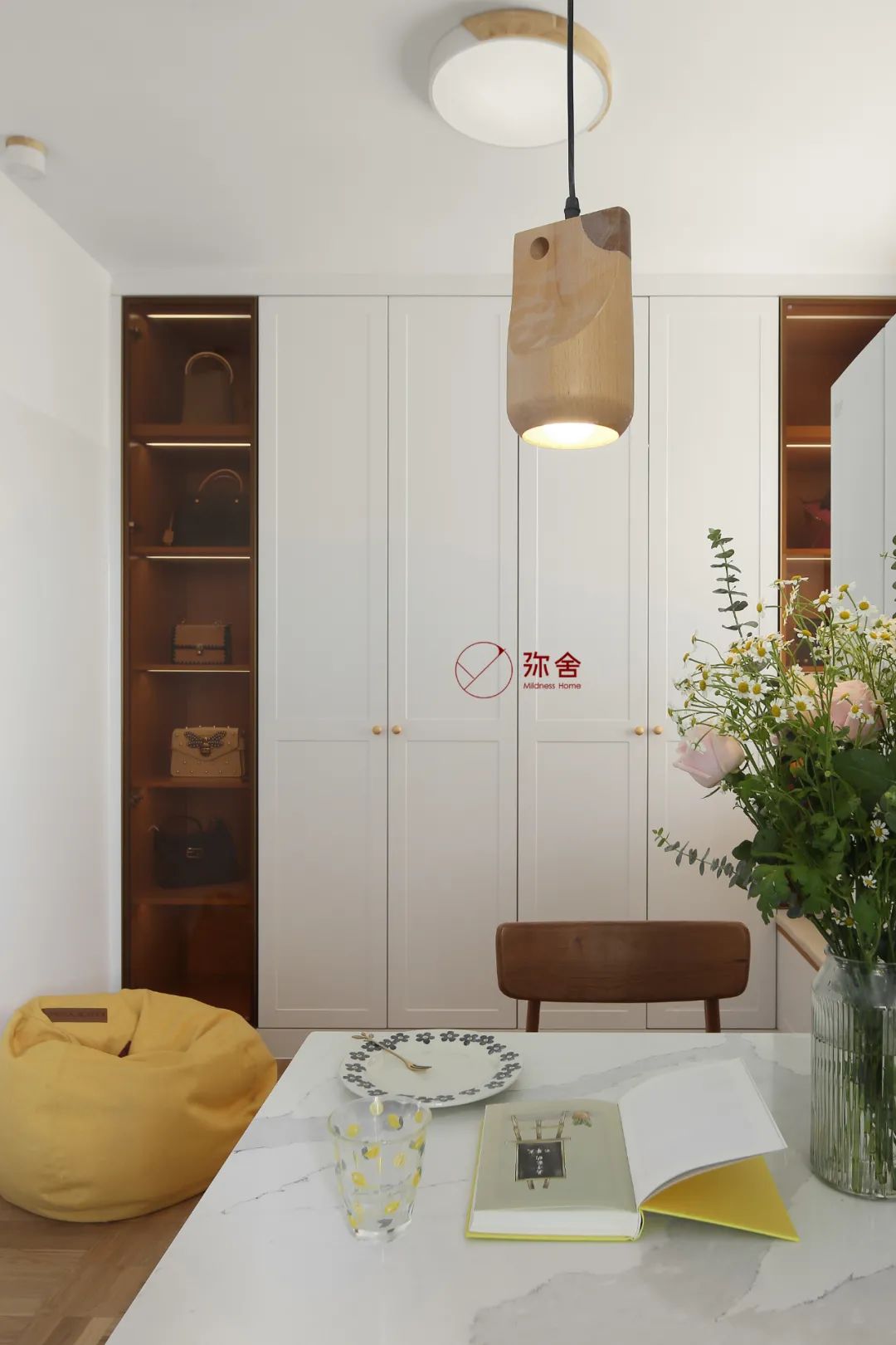 开放式客餐厨、滑滑梯儿童房组成暖暖的原木日系家-44