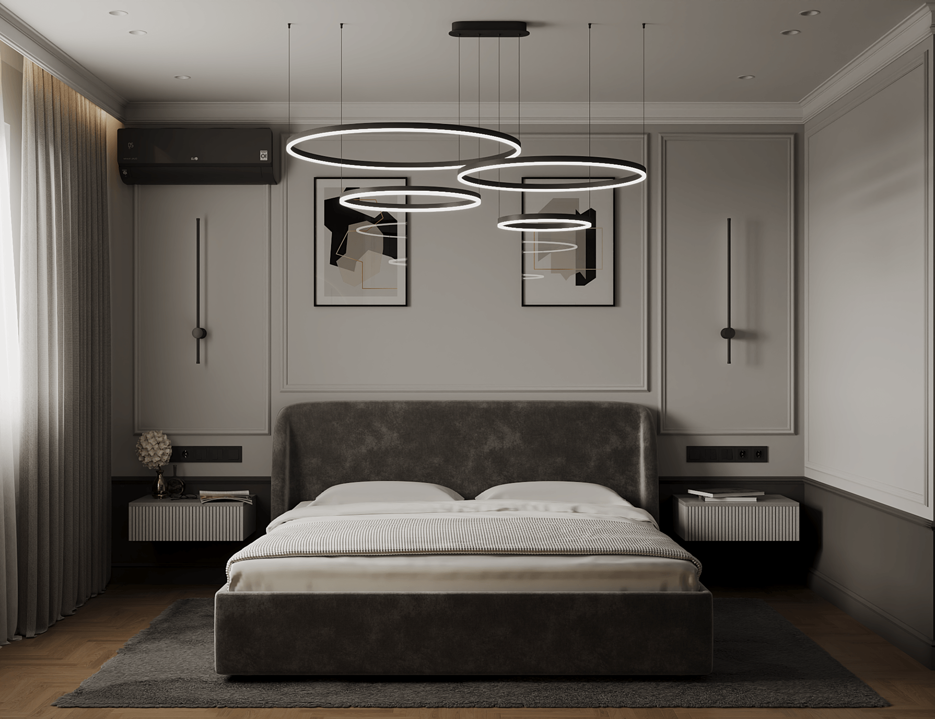 Визуализация Спальной Неоклассика-1