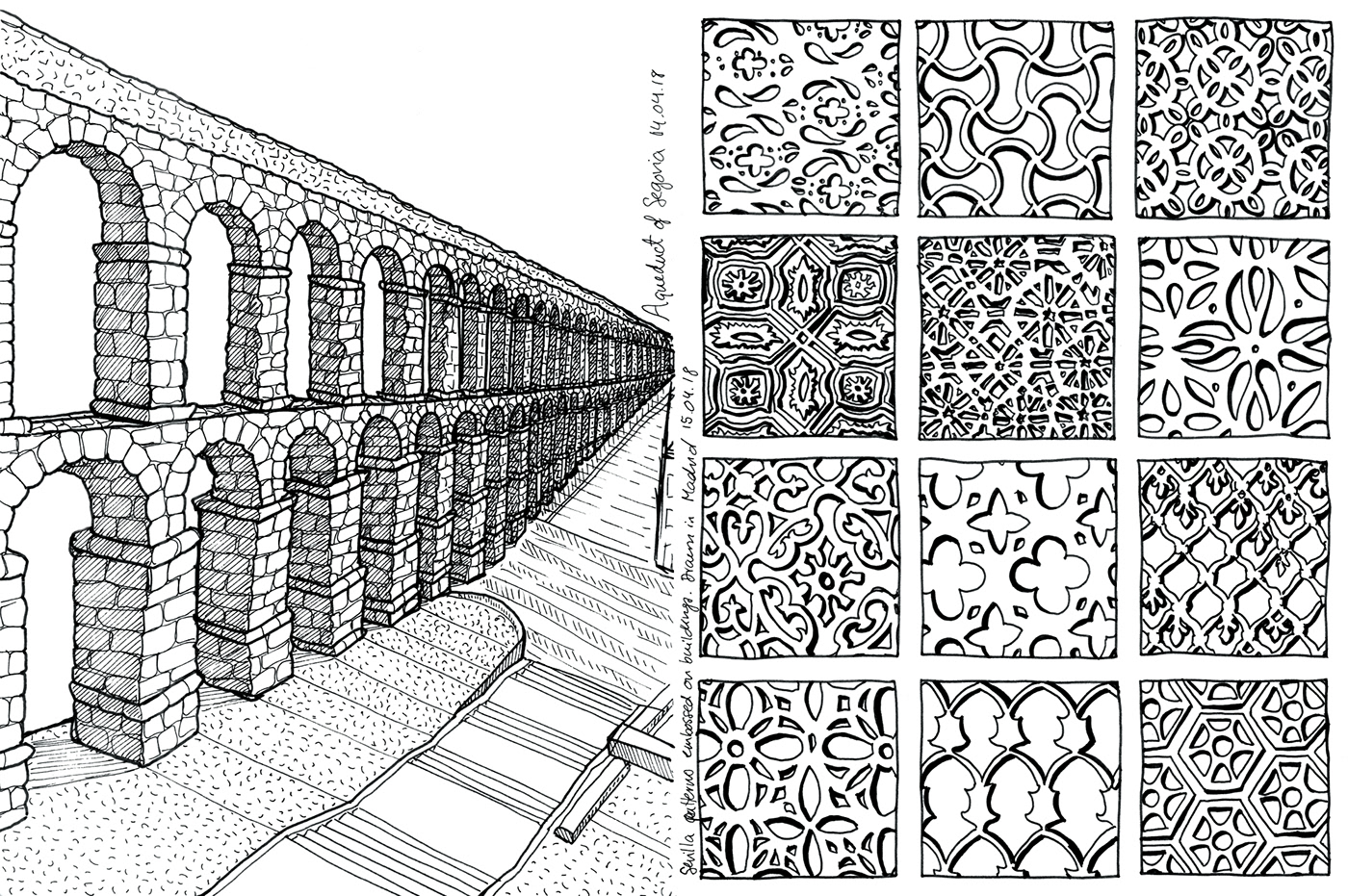 黑白映像 | 西班牙之旅的素描本-8