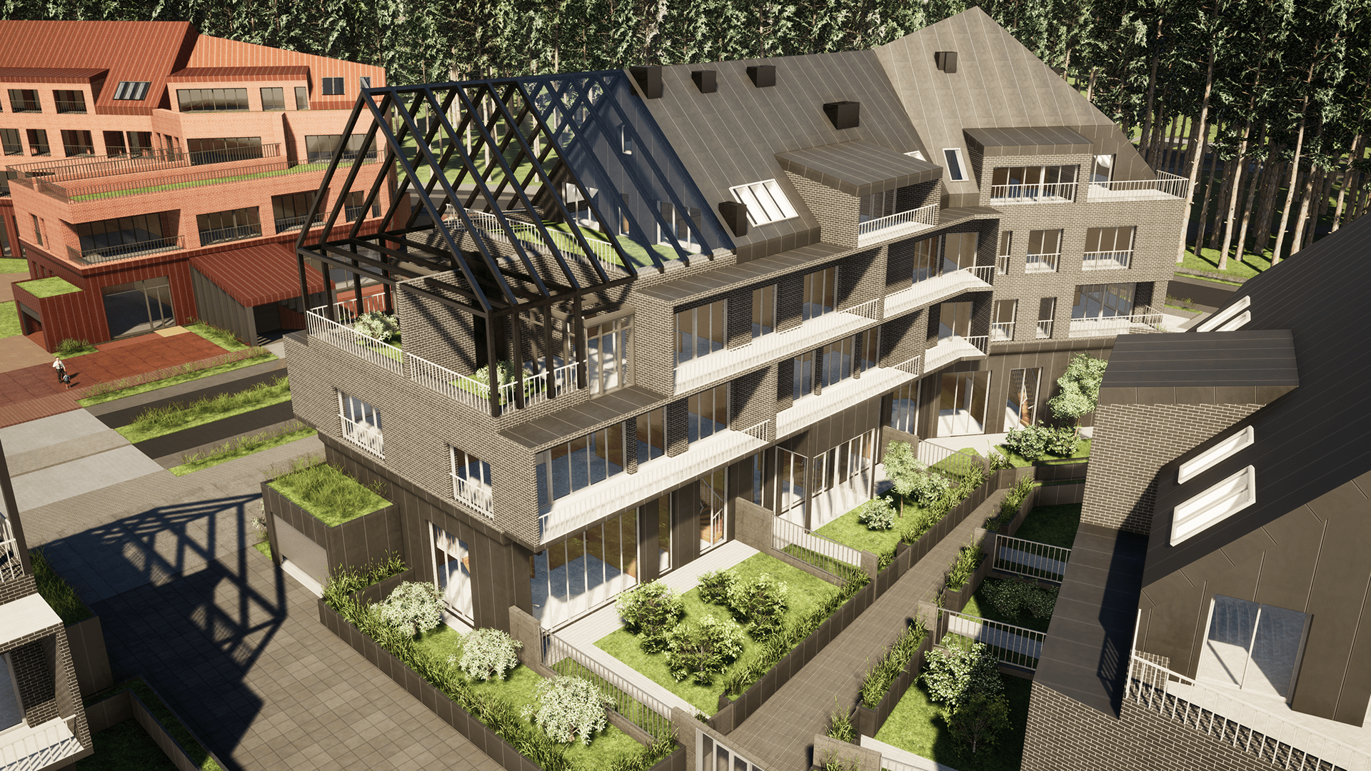 DREWNIANY BUDYNEK MIESZKANIOWY WIELORODZINNY Z CLT-58