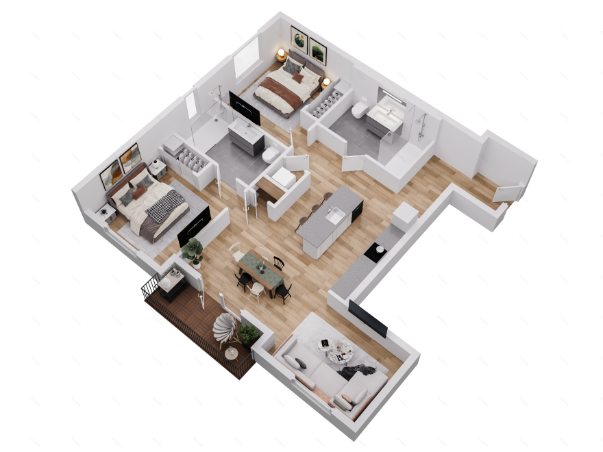 Steep and Bird's eye views with measurements-15