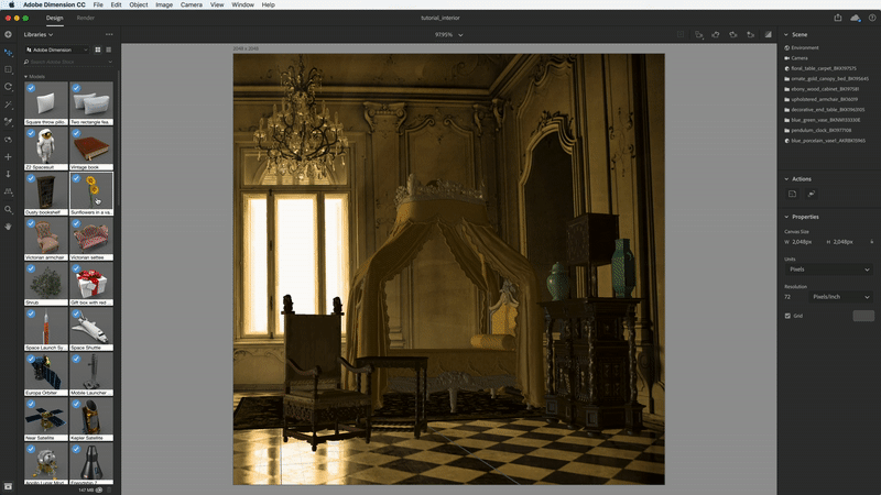 三维艺术之美 | Adobe Dimension 实例教程-39