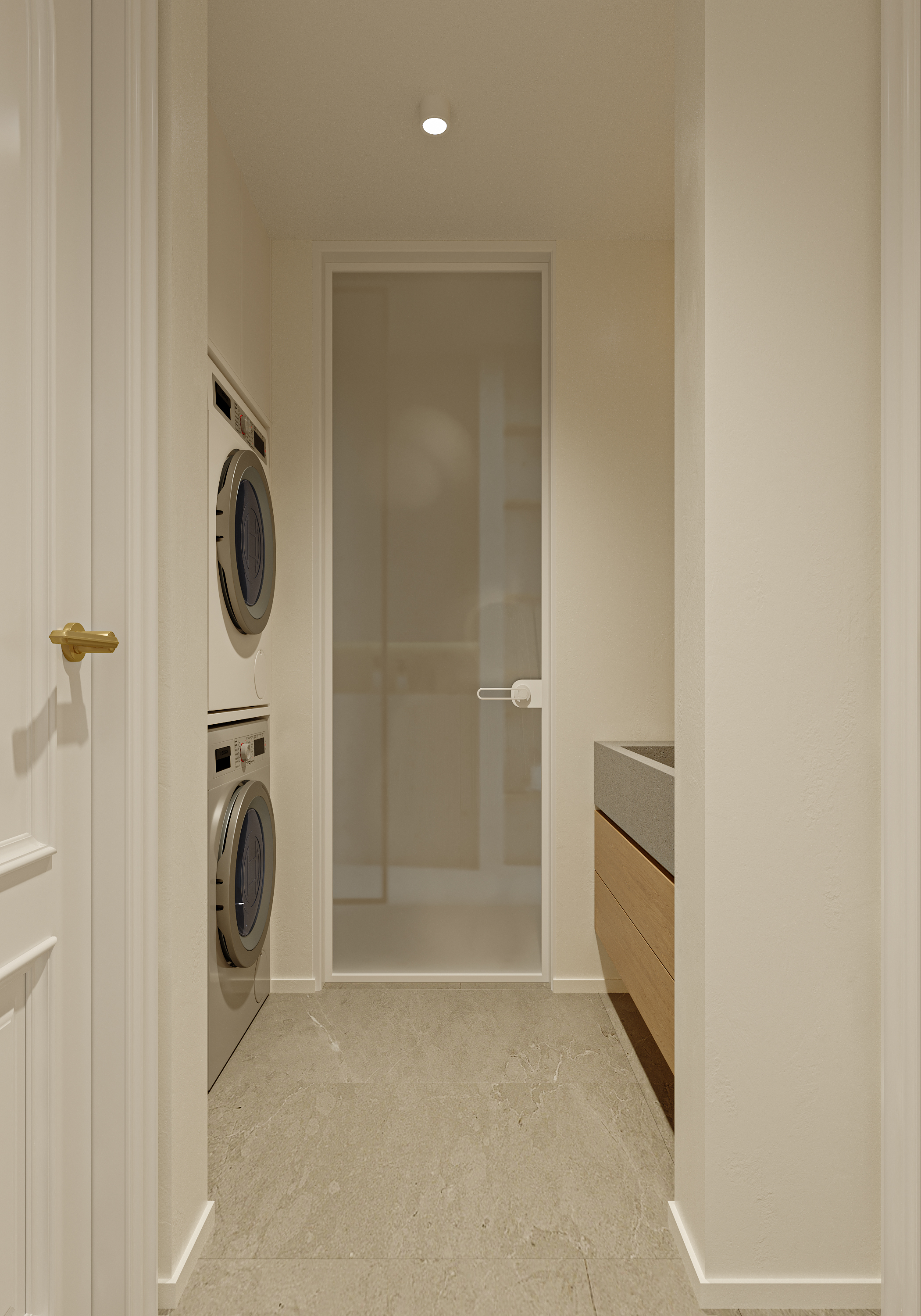 奶油风客餐厅效果图表现-1