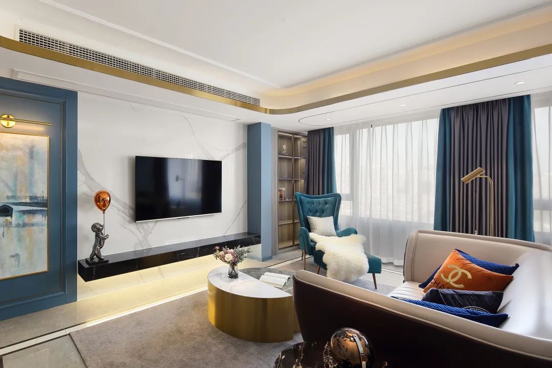 美式轻奢三室两厅丨锦华装饰-32