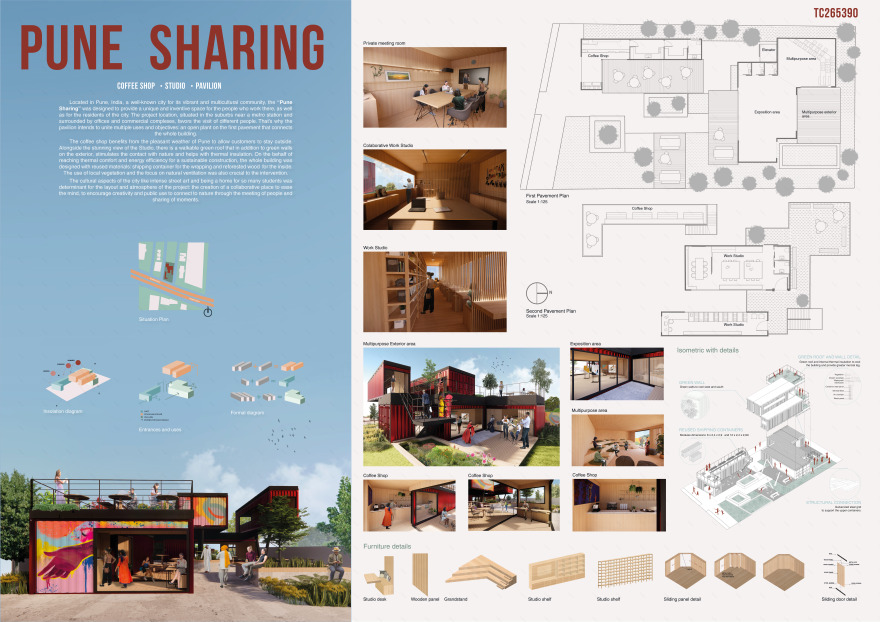 Pune Sharing 集装箱工作室建筑设计竞赛丨印度-22
