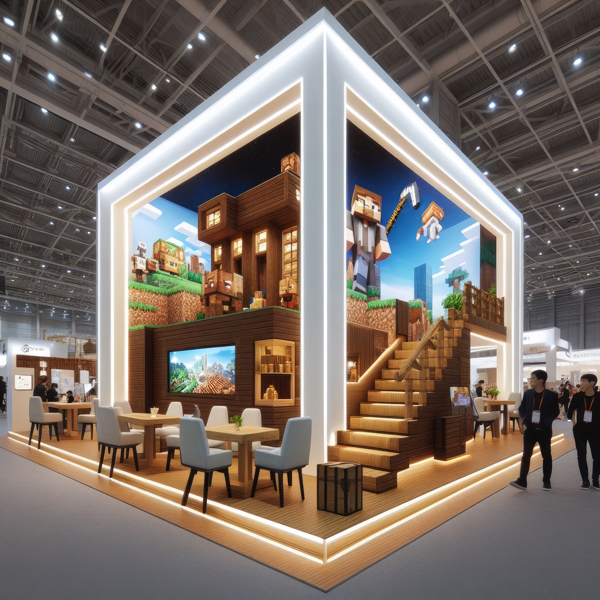 Minecraft exhibition booth/store design ai generated-2