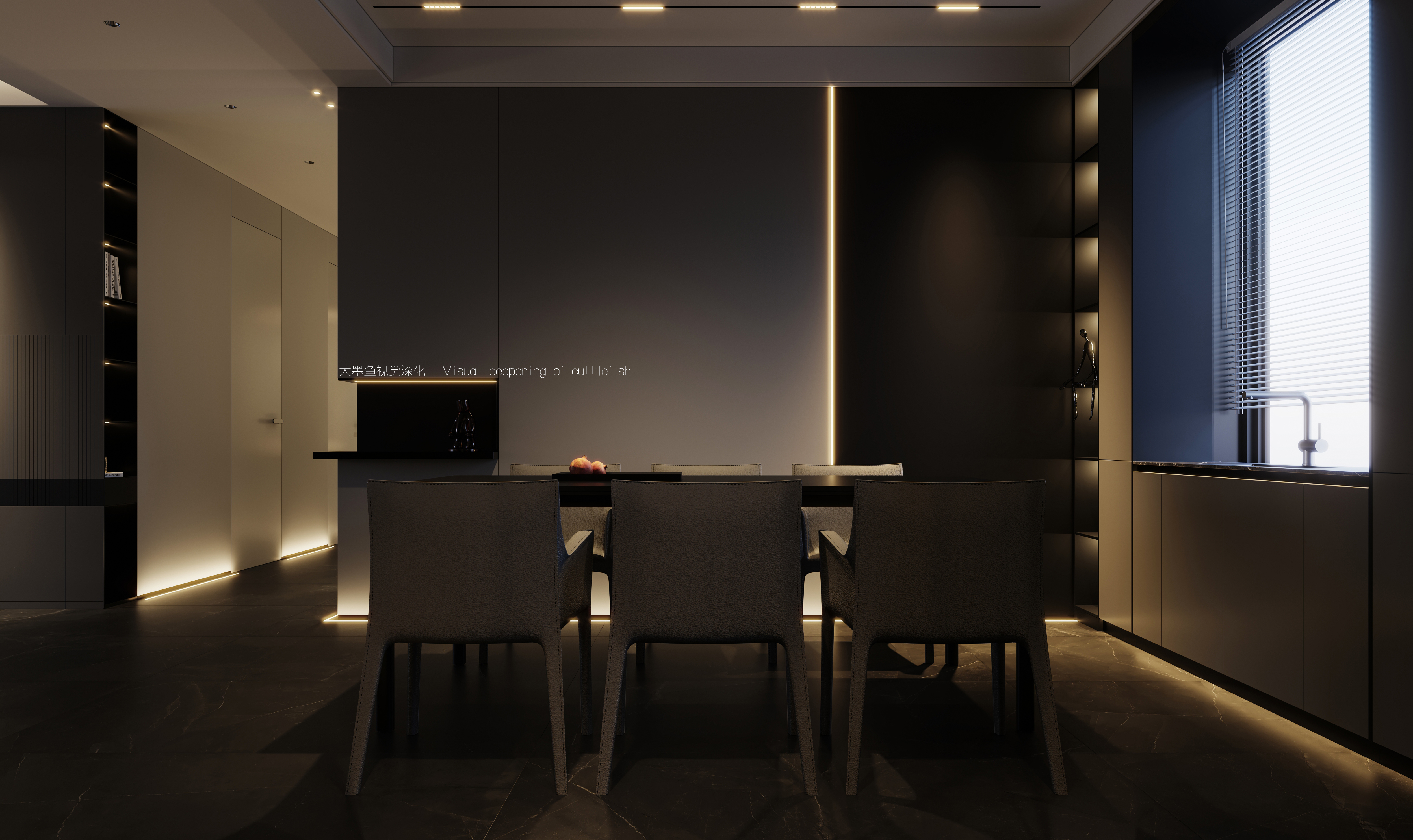 白·黑室内设计案例丨大墨魚視覺深化-11