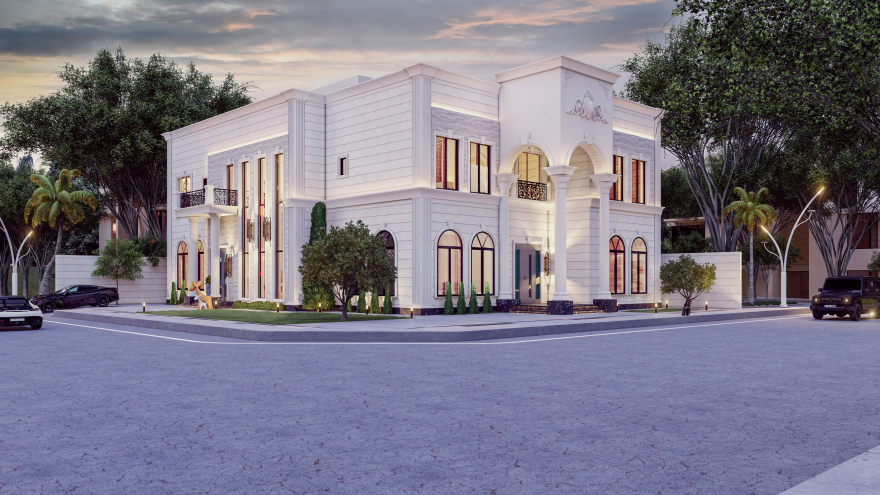 沙特阿拉伯别墅正面丨Construction Palace for decoration-11
