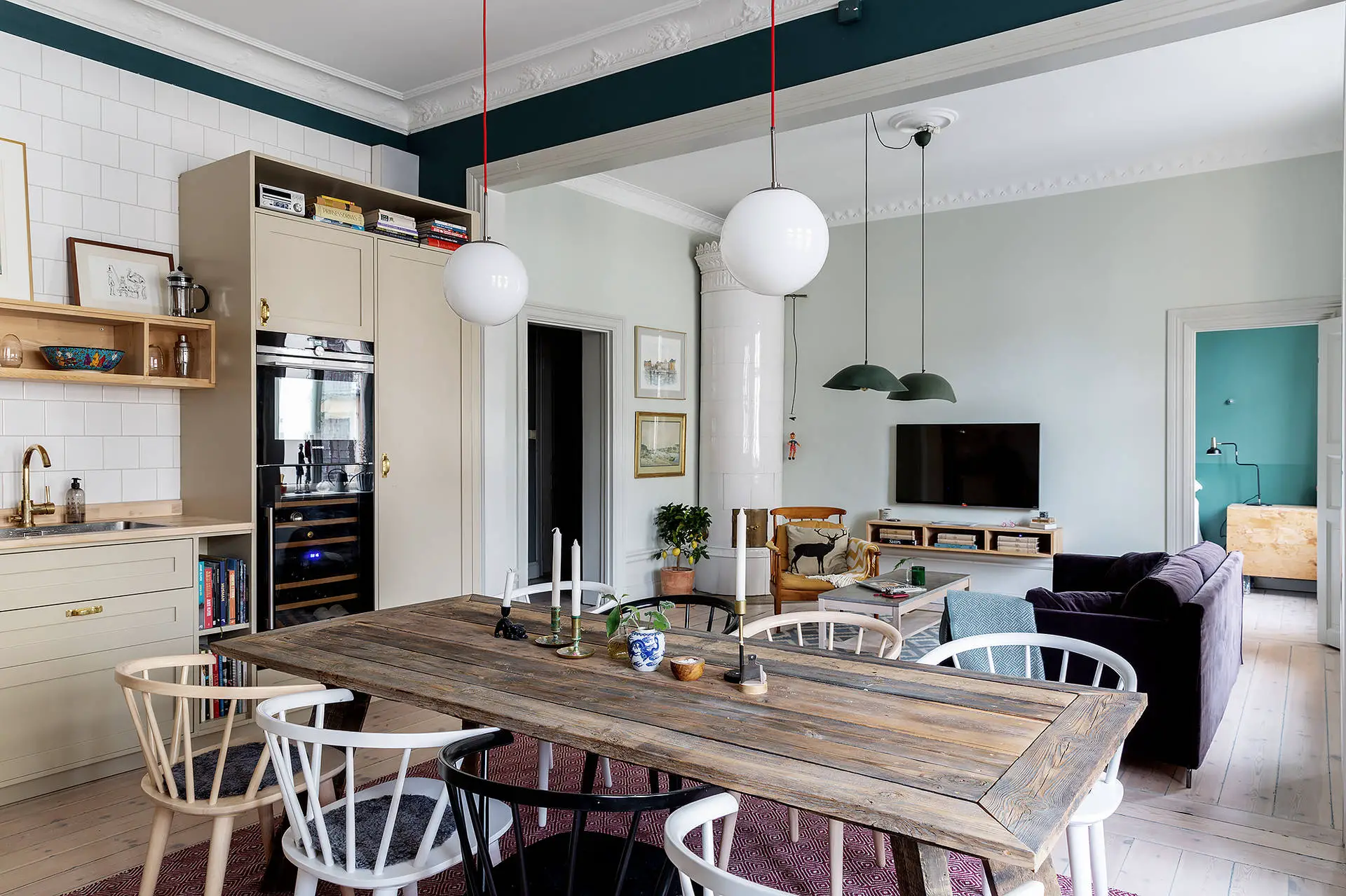 两室公寓的乡村风格厨房设计-11