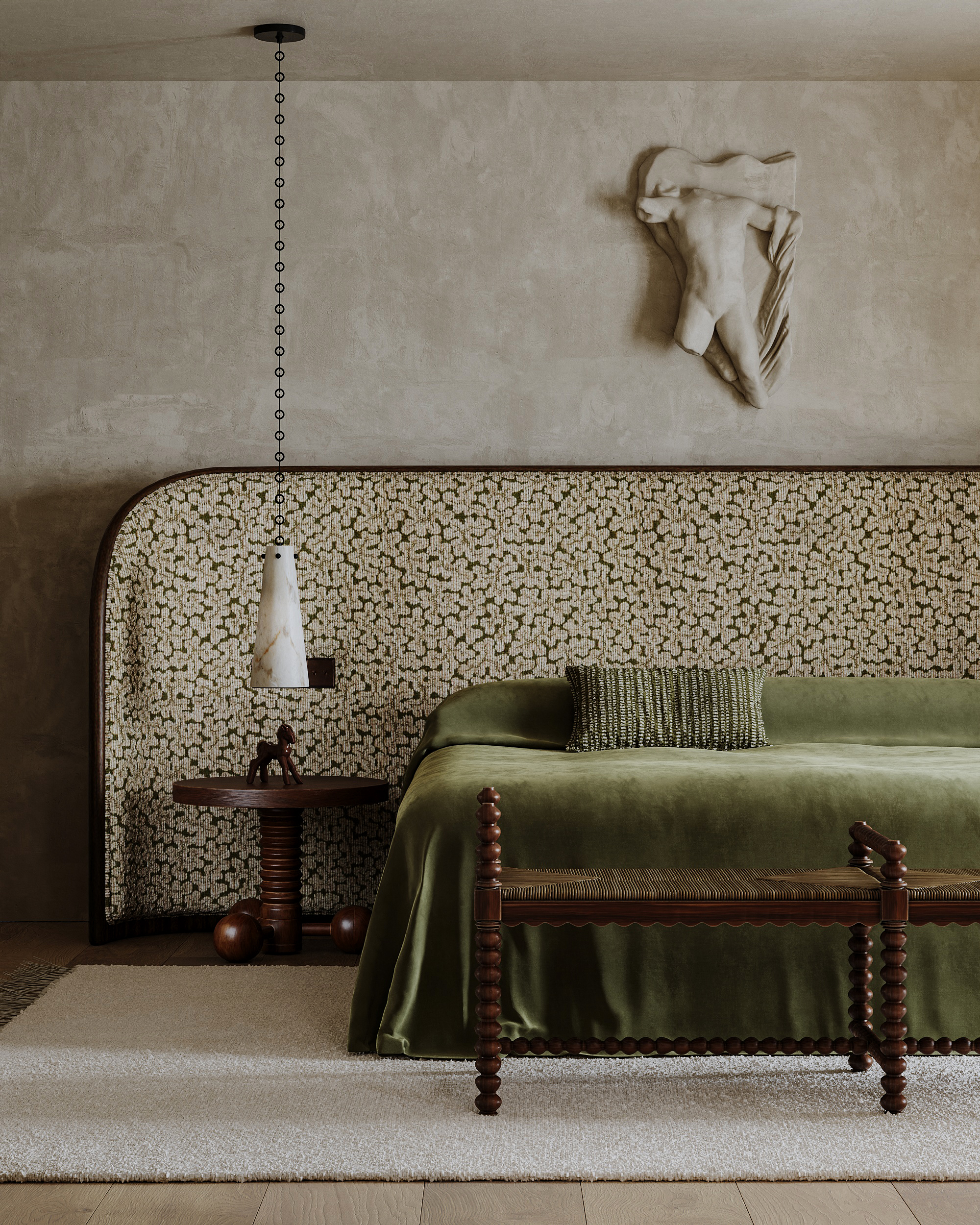 Master bedroom concept（橄榄色卧室概念设计）丨Julia Alato,Alato interiors-2