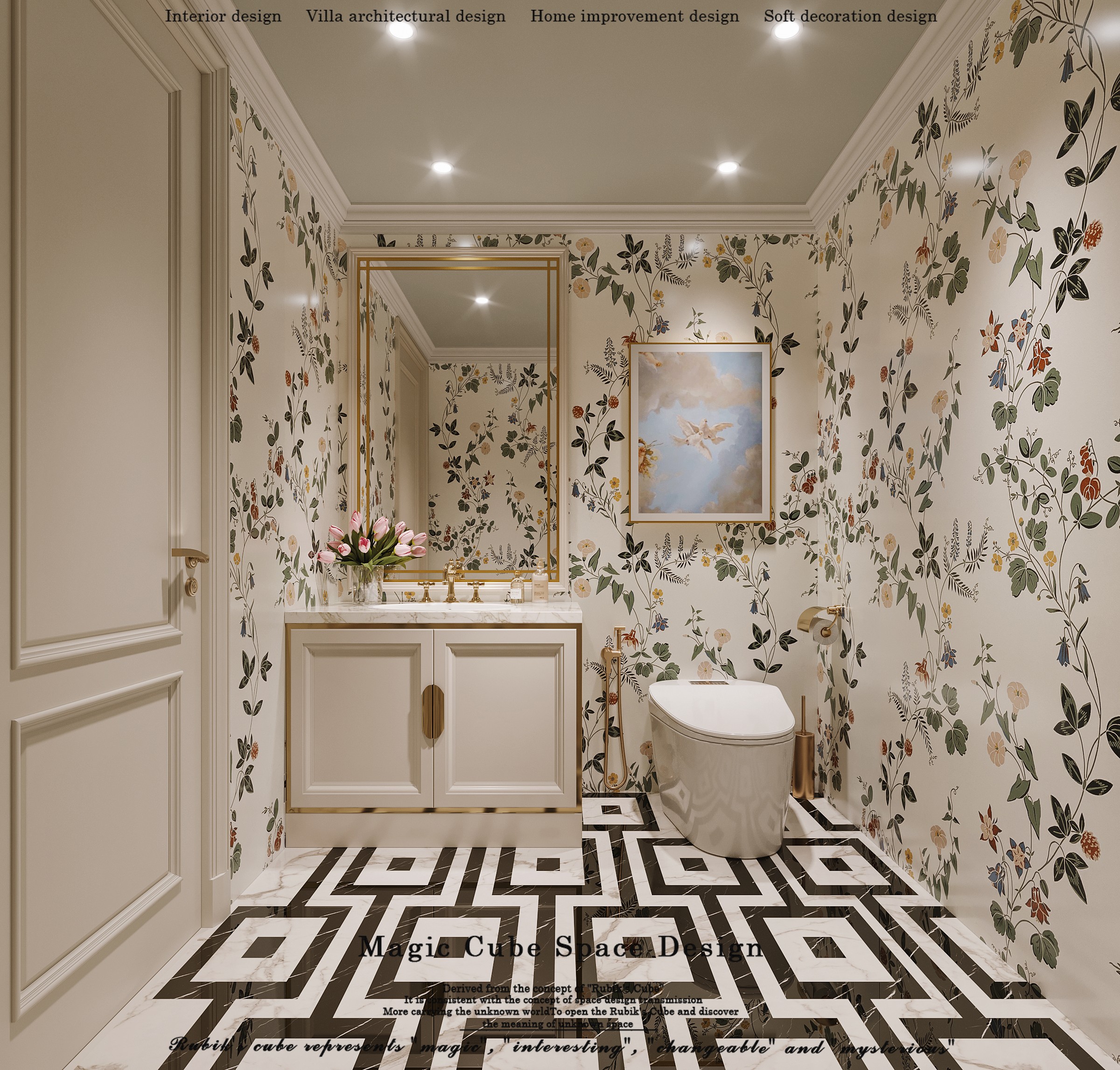 浙江•法式复古别墅设计丨中国浙江丨魔方空间设计-54