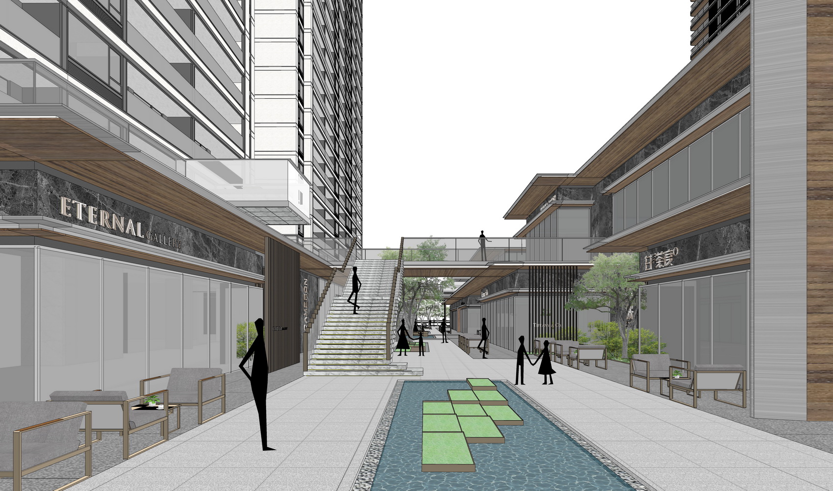 绿城高层住宅+商业街SU模型-5